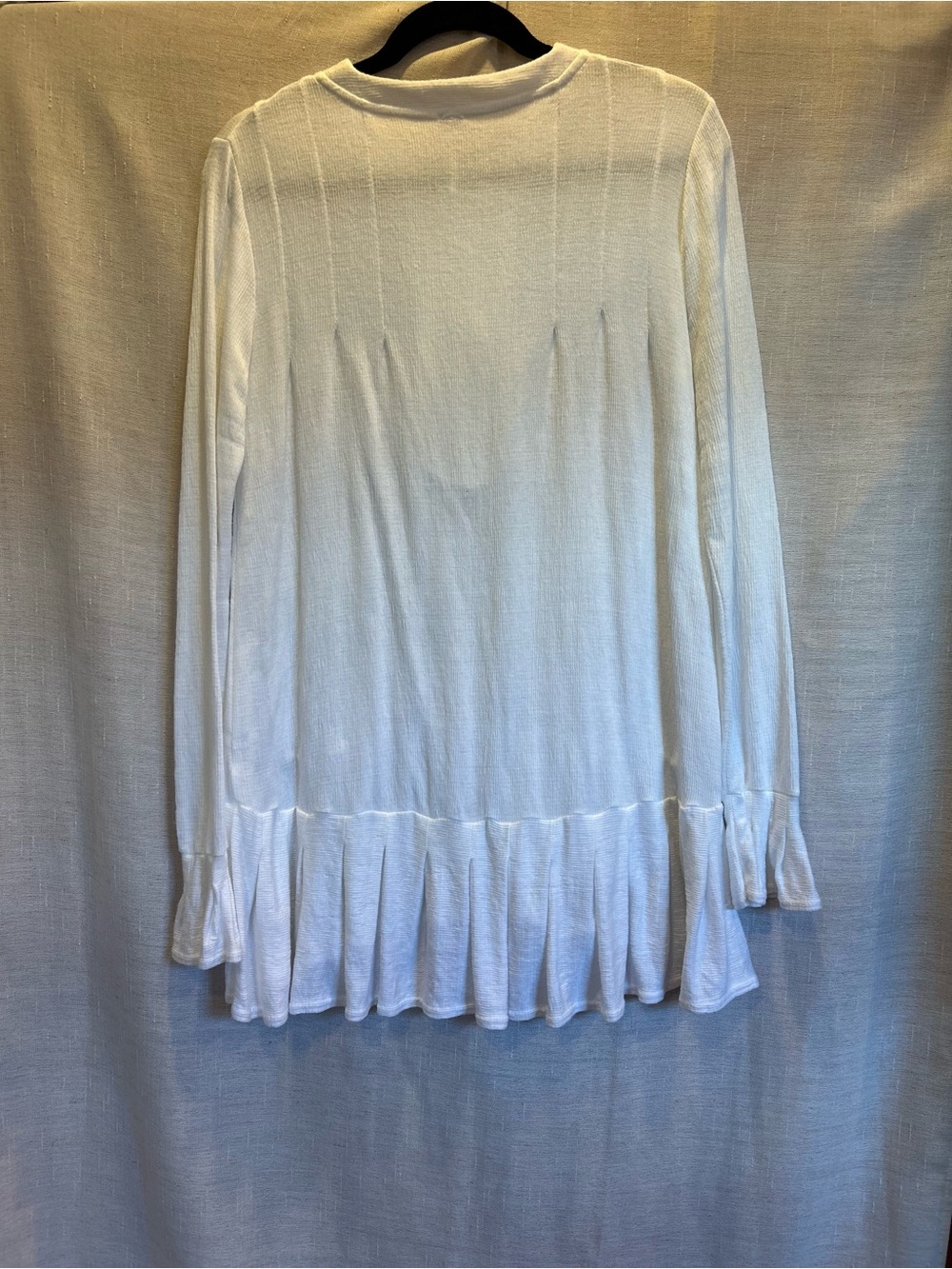 Free People Your Girl Flounce Hem Henley Tunic Top White Size Small - Picture 2 of 11
